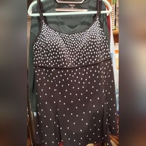 Great Lengths Women's Swimdress Size 20, Black with Blue & White Diamond Pattern